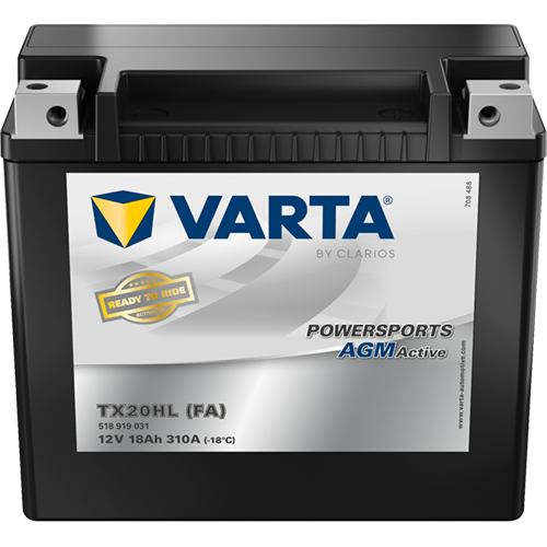 VARTA Powersports AGM ACTIVE YTX20L-BS 18Ah motorcycle battery 12V (DIN 82000)